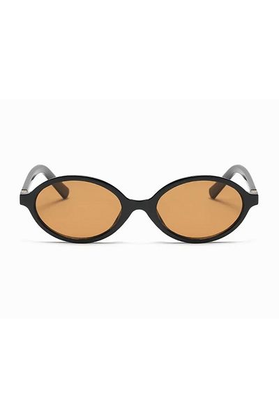 Toz Vintage Black Frame Brown Glass Delova Vintage & Retro Unisex Sunglasses