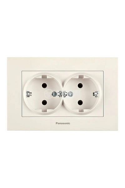 PANASONIC Double Schuko Socket Karre Plus Beige