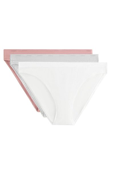 Oysho 3 cotton blend classic briefs with logo