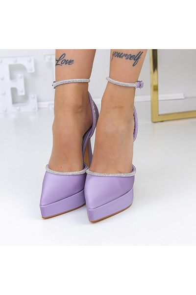 mei Shoes with Thin Heel and Platform 3XKK8 Purple