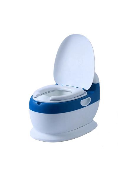 Little Mom Olita pentru copii Little Mom Blue Toilet, model educativ si muzical, cu design realist, colac moale