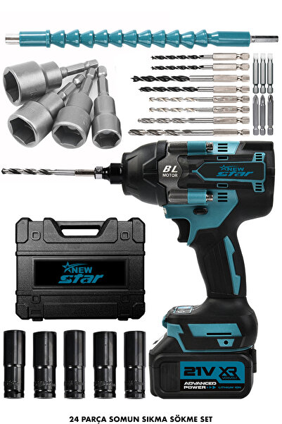 Newstar TORKLU 21v Çift Akülü Vidalama Darbeli Kömürsüz 800nm 10 Pilli Bijon ...