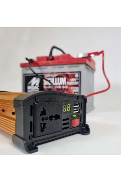 divendi-ro Car voltage inverter Andowl KS300, 300W, 12V, 220V, 16 x 11 x 6.5cm, gold plated