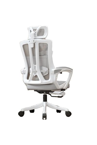 OEM Ergonomic office chair, with lumbar support, 3D headrest and Swing function, White-Grey