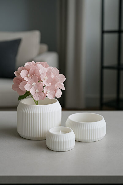 3-Piece Flower Pot, Candle Holder, Organizer Modern Minimalist Pinterest Style Set