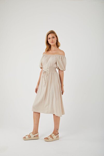 Mixray 4452 Γυναικείο ελαστικό ρυθμιζόμενο φόρεμα πέτρα