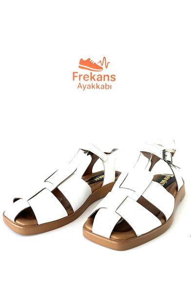 NEWGÜLTEKİN Genuine Leather Leather Lightweight Comfortable Full Summer Sandals