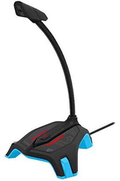 VERTUX ميكروفون ألعاب USB، ميكروفون مكثف متعدد الاتجاهات لسطح المكتب، سهل التوصيل والتشغيل، مزود بمفتاح كتم الصوت،