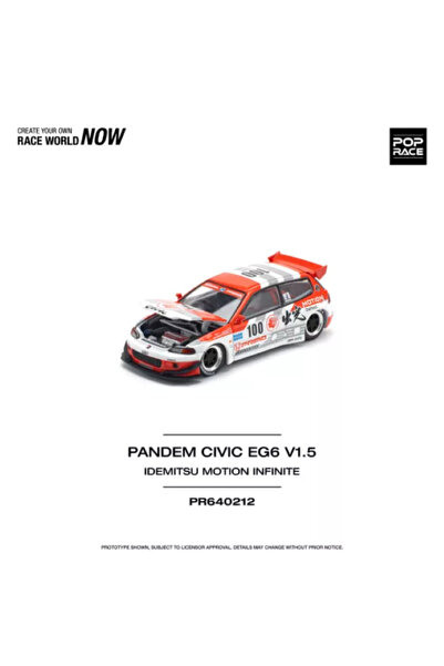 HOT WHEELS Pop Race 1/64 Pandem Civic EG6 V1.5 Idemitsu Motion Infinite (Toyy...