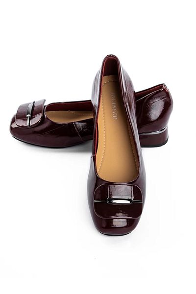 advancer Chunky Heel Shoes 2321-18 Burgundy |