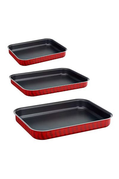 rexa Aluminium Rectangular Oven Dish – Red/Black, 31 cm