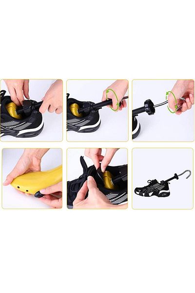 DAR Set of 2 adjustable shoe horns, size 39-43 EU, made of ABS, light yellow color