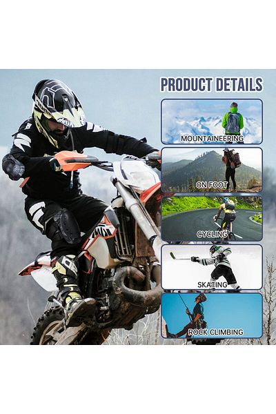 BAIGIO Set of 4 cycling elbow/knee protectors, nylon/plastic/TPU, black/camouflage,