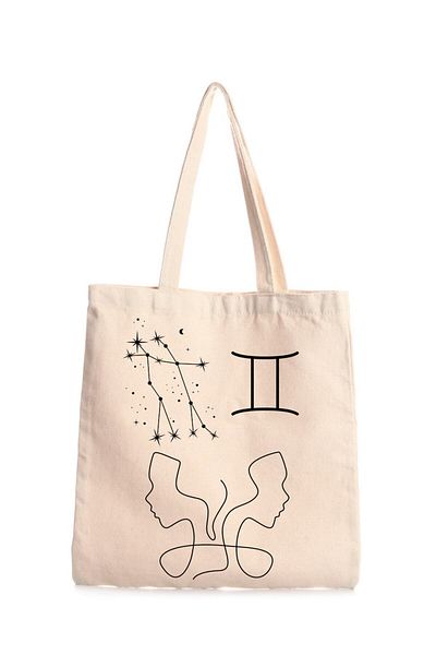 GİFTORA Zodiac Signs Printed Canvas Bag