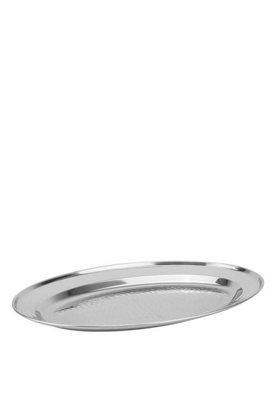 Culinaro Oval textured stainless steel platter CULINARO, 40cm
