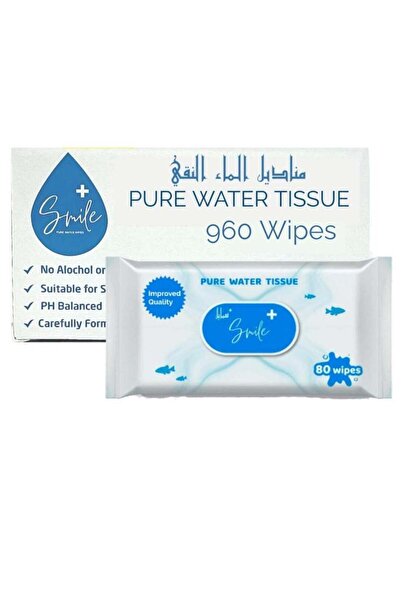 SMILE Pure Water Tissue 80'S Wipes Pack of 12