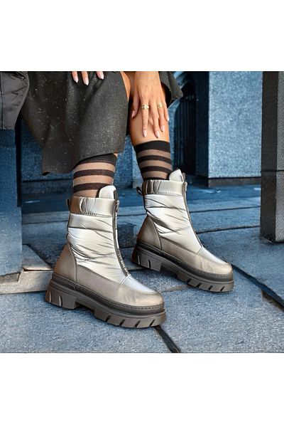 Jarrox Artea Platinum Parachute Fabric Women's Snow Boots with Thermo Soles