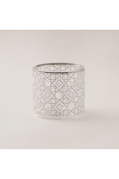 Dallaty Glass Coffee Cups Set 6Pcs, Silver