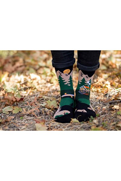 Pirin Hill Βαμβακερές κάλτσες Arty Socks Mountain Landscape Green