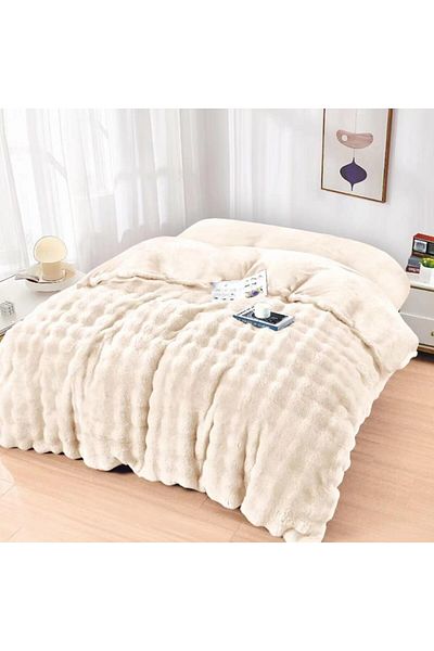 Pucioasa Cocolino Spot Blanket 200x230cm, Cream