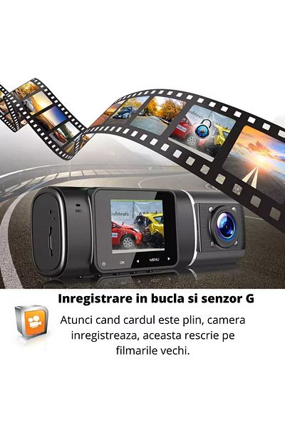 WowStep Car DVR Dual Camera, LCD, 1.5 inch, Full HD, Night Vision, 1080p, 170 FOV, HDR, Loop Recording