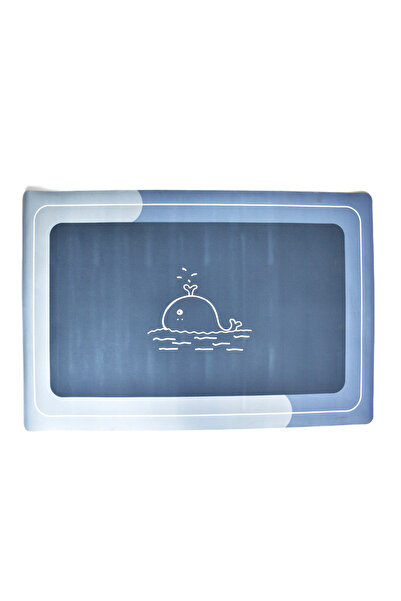 OEM Anti-slip bathroom/kitchen mat, absorbent, 60x90 cm, Grey/Blue