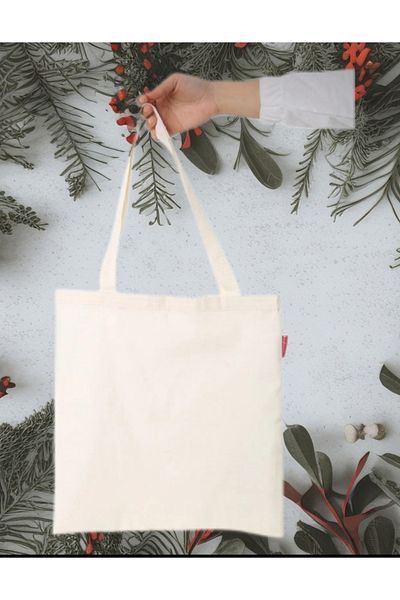 GİFTORA Punch Tote Bag 35X40 1 Piece Natural Linen-Cotton Shopping Bag - Suitable for Punch.