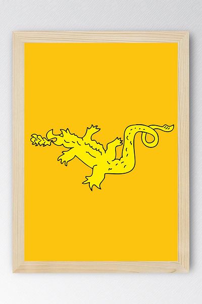 Saturn Great Hun Empire Flag Framed Painting