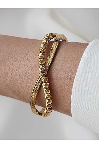 ZÜLİSCH ÇELİK KELEPÇE DORİKA MODEL GOLD 14K ALTIN KAPLAMA PASLANMAZ SUYA DAYA...