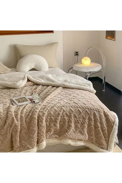 Pucioasa Cappuccino fur blanket 200 x 230 cm