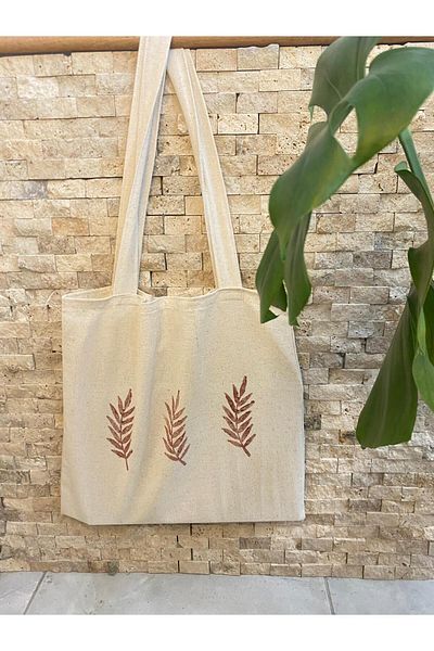 GİFTORA Leaf Printed Cloth Bag Shoulder Bag 35/40