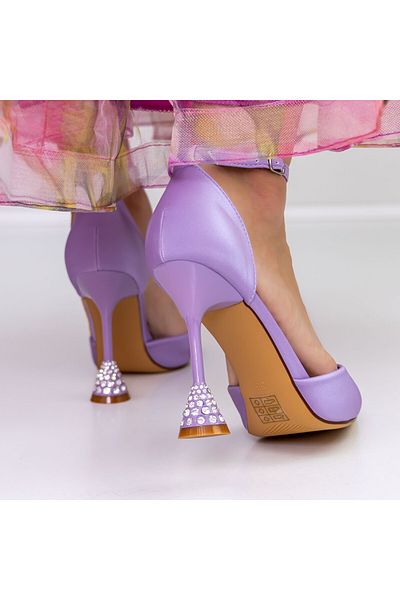 mei Shoes with Thin Heels 2DC5 Purple