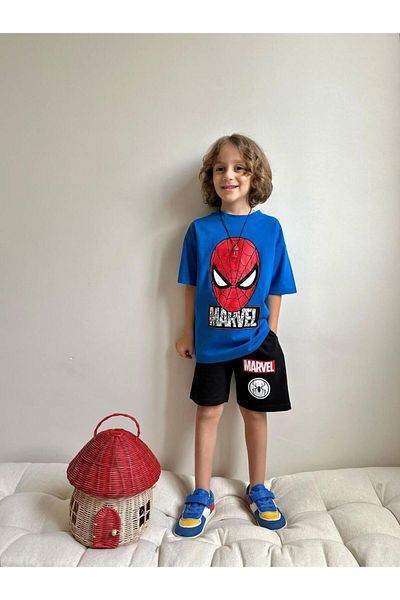 YİGİT BUTİK Yigit Butik Printed Shorts Boys' Bottom Top Set