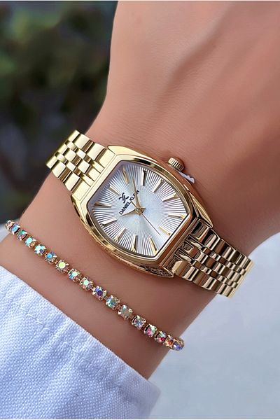Daniel Klein Original Invoiced 2 Years Warranty 3Atm Waterproof Gold Gold Color Women's Wristwatch with Bracelet Gift