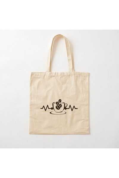 GİFTORA Raw Cloth Shoulder Bag with Coffee Bean Design