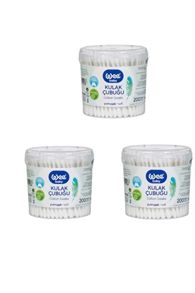 Wee 906 سدادات أذن 200 قطعة 3 قطع