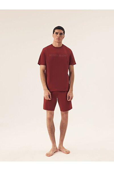 Henderson Men's Summer Pajama 2-Piece Set Shorts & T-Shirt 100% Cotton with Logo Comfortable | Daft