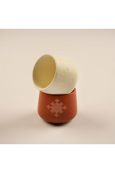 Dallaty Porcelain 6Pcs Coffee Cups Set Naseej Collection, Beige