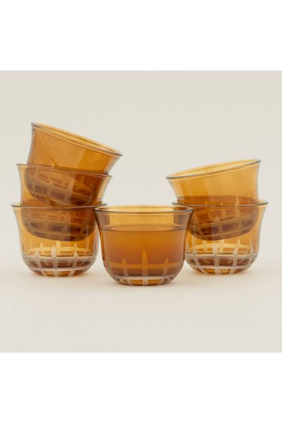 Dallaty 6pcs arabic coffee cup set, brown