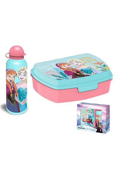 Frozen Aluminum sandwich box and water bottle set, 500ml, Blue, Spirits