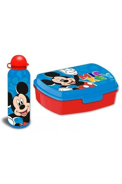 Mickey Mouse Aluminum sandwich box and water bottle set, 500ml, multicolor, Mickey Mouse
