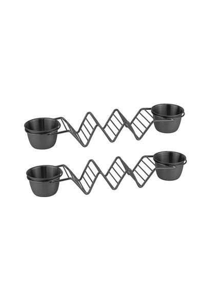 Culinaro Set of 2 taco holders with 2 stainless steel sauce bowls 28x6.3xh6.6cm, black
