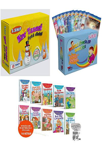 Mavi Boncuk 3.Sınıf Hikaye Setleri - Kar Tanesi + Renkli Öyküler Bahçe + Atas...