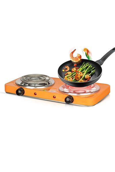 raf Electric induction hob, 2 burners, 2 x 2000W, temperature control, overheating protection, orange