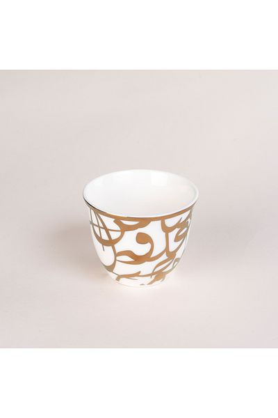 Dallaty La Mesa gold and white coffee cups set 12 pcs 90ml