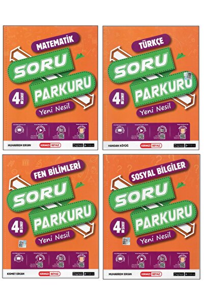 Kırmızı Beyaz Yayınları KIRMIZI BEYAZ 4. SINIF SORU PARKURU SET (4 KİTAP)