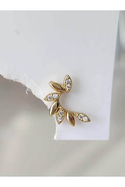 Eva Takı Store Wheat Spike Barley Model Cartilage Piercing Tragus Helix Gold Gold Color Earring