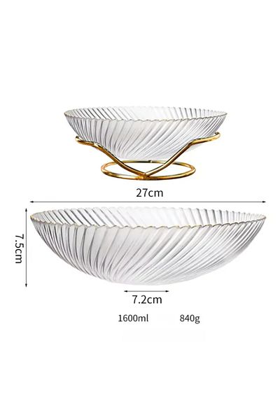 LUXXO Bol D. 27cm, rotund, sticla, Clara