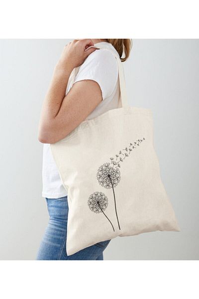 GİFTORA Dandelion Series 3 Design Raw Cloth Shoulder Bag