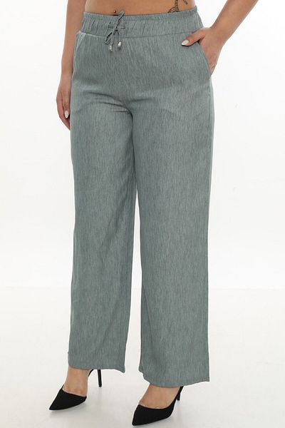 AKŞEN GİYİM Plus Size Cotton Thin Fabric Full Summer Wide Leg Pants